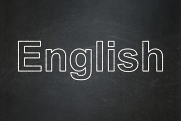Fototapeta na wymiar Studying concept: English on chalkboard background
