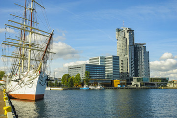 Fototapeta na wymiar Ships in the Gdynia marina,Poland