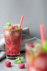 Raspberry Mojito in A Glass