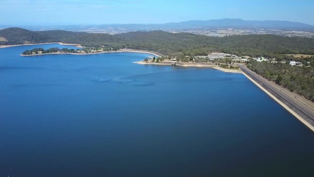 Aerial video of a reservoir