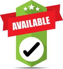 Available green label and sign.