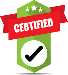 Certified green label and sign.