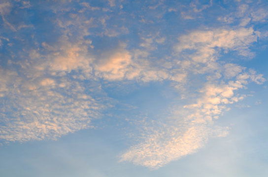 blue sky and white clouds.