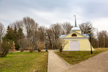 PERESLAVL-ZALESSKY, RUSSIA - APRIL 26, 2017: Monument to Peter the Great in the museum-manor Botik....