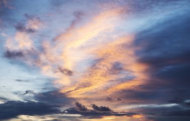 Naklejka na ściany i meble Sky with clouds in sunset background