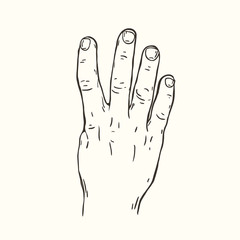 Hand gesture Four fingers