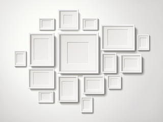 Blank white picture frames