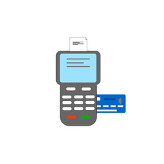 Fototapeta premium POS terminal flat vector icon