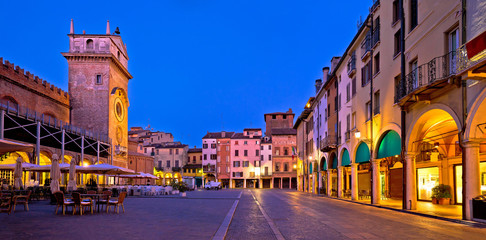 Mantova city Piazza delle Erbe evening view panorama