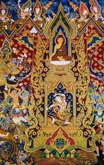 Naklejka premium Thai mural painting art