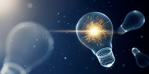 Light bulb with sparks