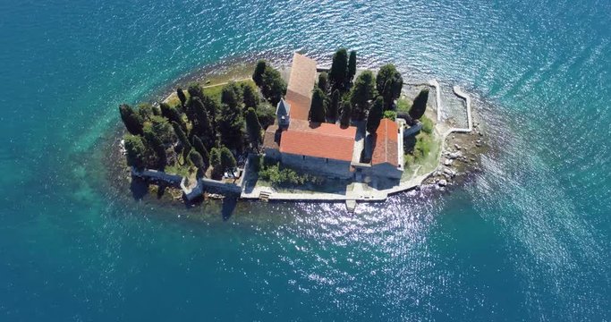 Saint George Island. Perast. Montenegro. Aerial.
