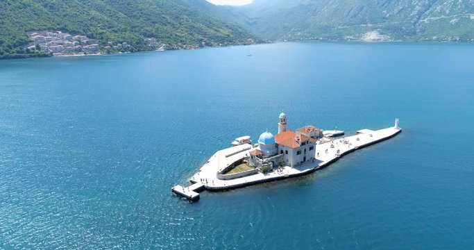 Church of the Virgin on the Reef near the town of Perast. Montenegro.