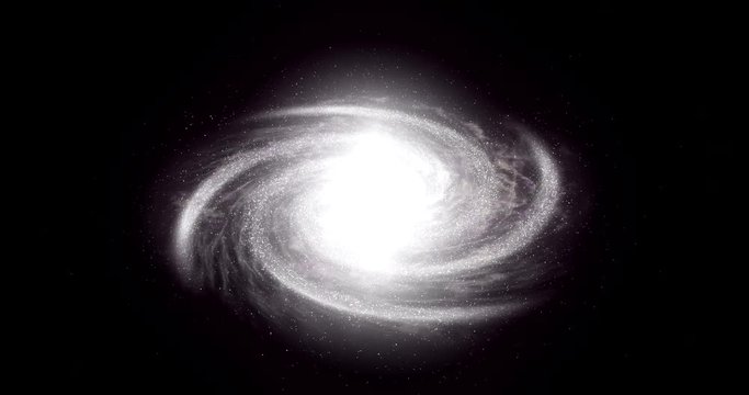 Fly Over Animated 3D White Galaxy With Star Nebula 4k Rendered Background Video.