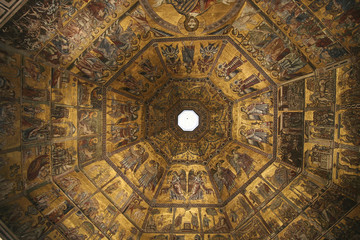 Fototapeta na wymiar Florence Baptisterium Dome Cupola inside