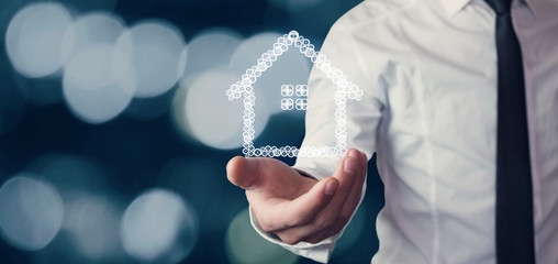 Symbol of homepage with cogwheels presented.