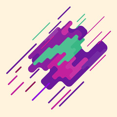 Modern colorful bright abstract element. Vivid stylish futuristic graphic arrangement abstraction composition of rounded colorful shape lines