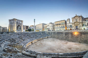 Ancient amphitheater in Lecce, Italy
