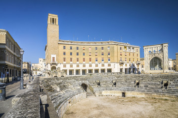 Ancient amphitheater Lecce, Puglia, Italy