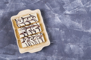 Pieces of biscuit cake