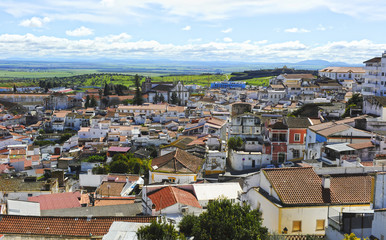 Fototapeta na wymiar Panoramic view of the city of Elvas, world heritage site, Portugal