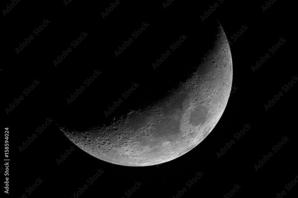 Canvas Prints moon in waxing crescent phase.