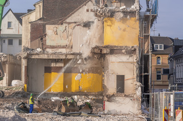 Gebäudeabriss in der Innenstadt