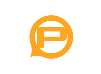 Vector illustration of abstract icons based on the letter P logo
