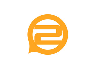 Number 2 logo. Vector logotype design
