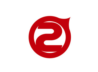Number 2 logo. Vector logotype design.
