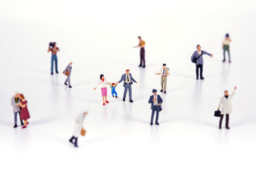 Crowd of people in miniature people