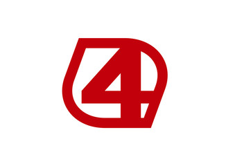 Number 4 logo. Vector logotype design
