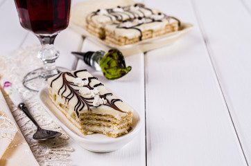 Pieces of biscuit cake