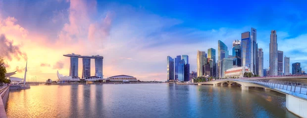 Rolgordijnen Singapore skyline background © boule1301