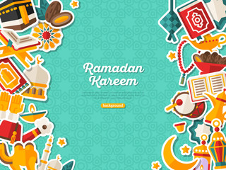 Ramadan Kareem Banner With Vertical Borders
