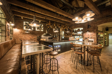 Interior of new modern restaurant / pizzeria