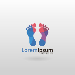 Feet logo. Multicolored feet logotype 