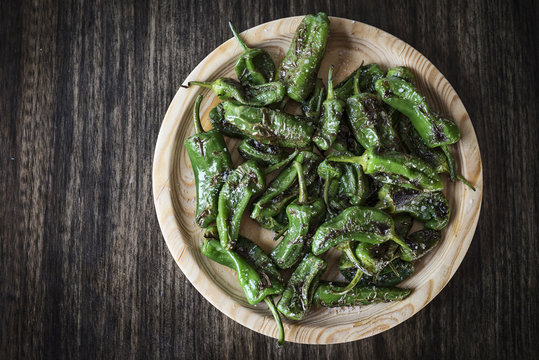 pimientos padron grilled green peppers spanish tapas snack