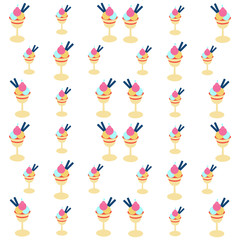 Ice cream cup background isolated on white background