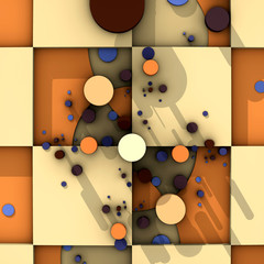 3d illustration cubes 