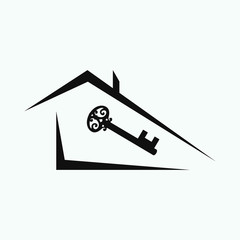 Key for house sketch icon