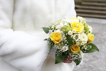 Bouquet for a wedding. Beautifully decorated bouquet