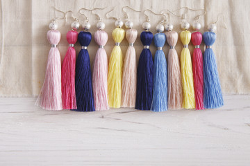 Colorful tassel earrings assortment