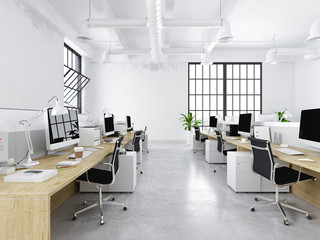 Fototapeta na wymiar modern office with creative spaces. 3d rendering