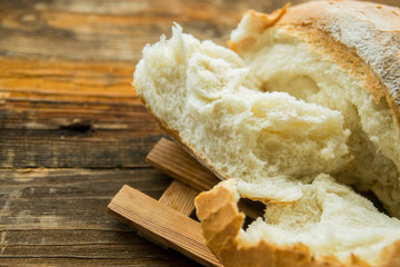 Mixed breads, macaroni and grains background, close up