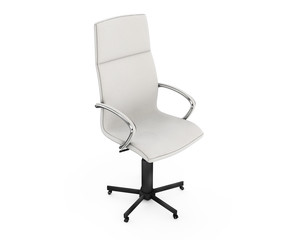 Rear view boss chair isolated on white. 3D illustration