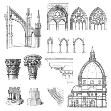 Gothic building style / illustration