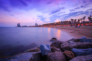 Abenddämmerung in Barcelona