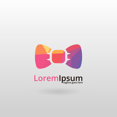 Bow-tie logo. Multicolored bow-tie logotype 