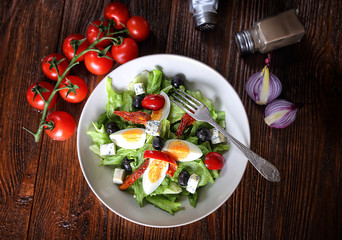 Nice salad served in the restaurant